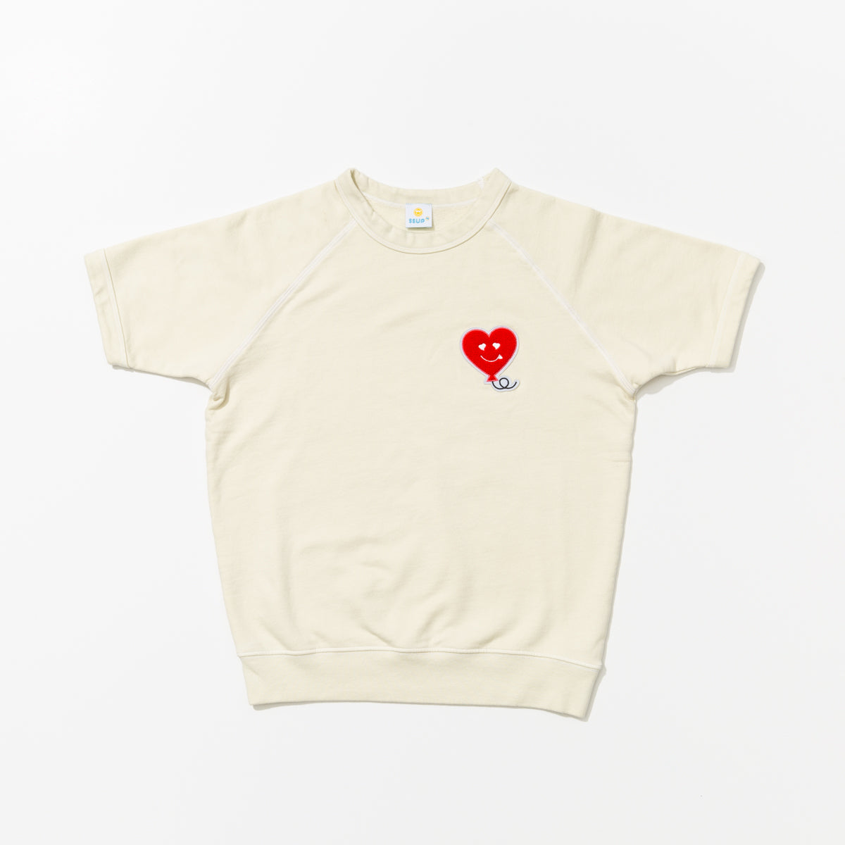 HEART PATCH SHORT SLEEVE SWEATSHRT (on sale)