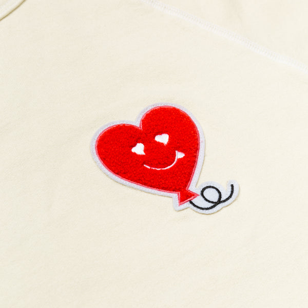 HEART PATCH SHORT SLEEVE SWEATSHRT (on sale)